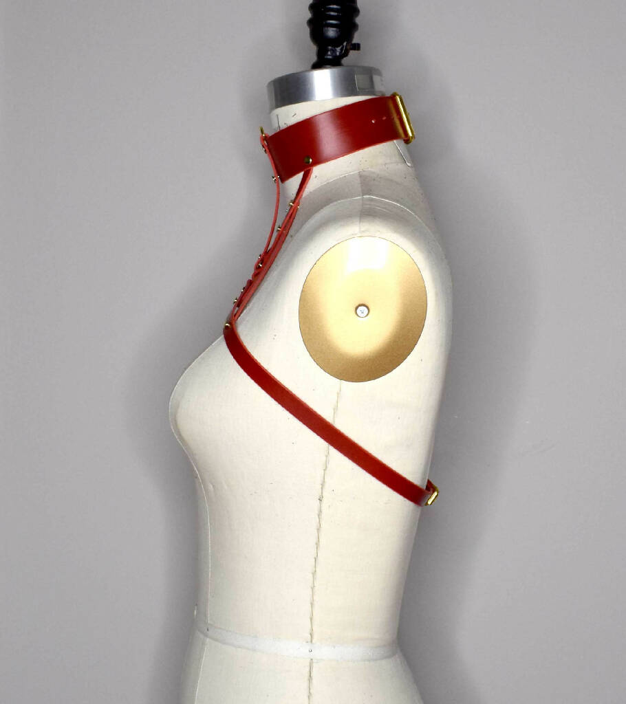 Inanna Wide Leather Collar Harness