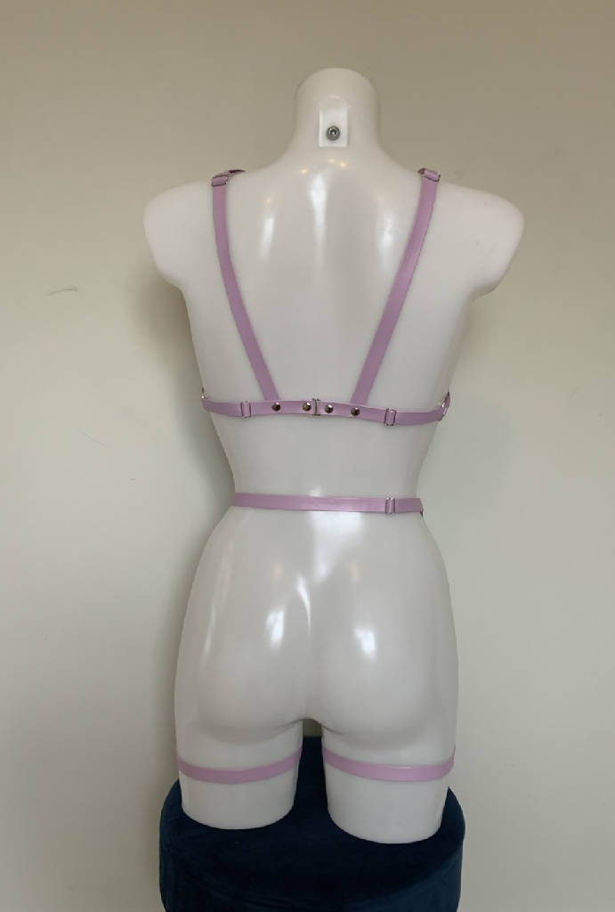 Baby Pink Vegan Leather Body Harness