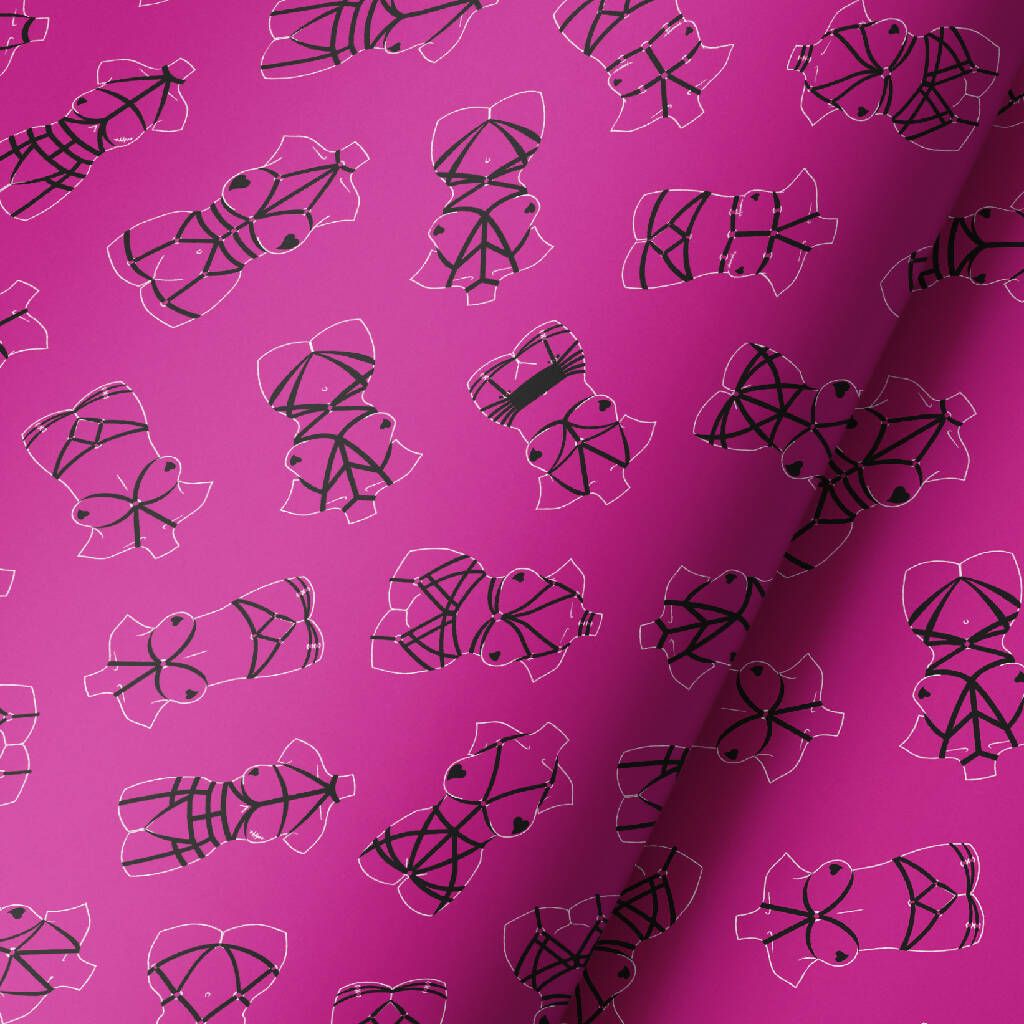 'Lust & Leashes XXX - PINK' Wrapping Paper Sheet