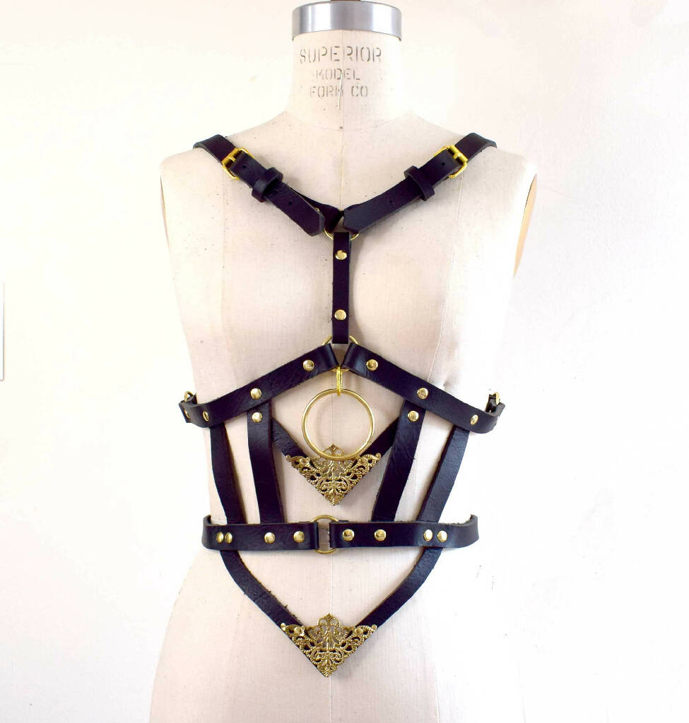 God Killer Black Leather Body Harness