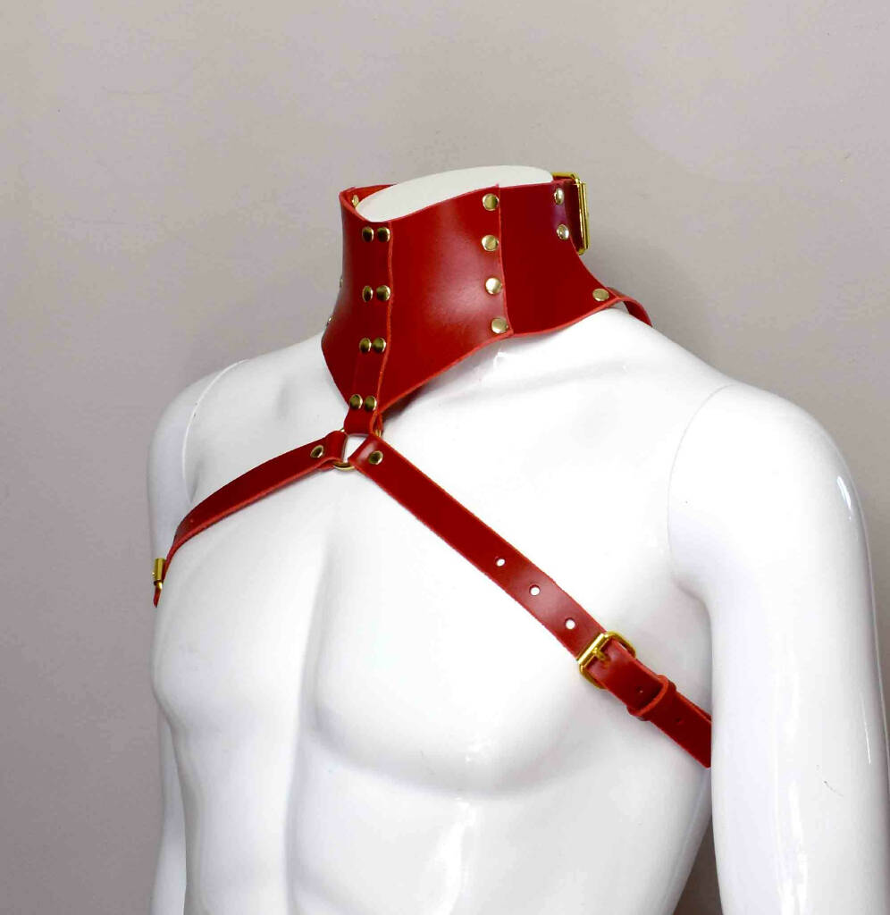 Stigma Men's Leather Posture Collar Harness
