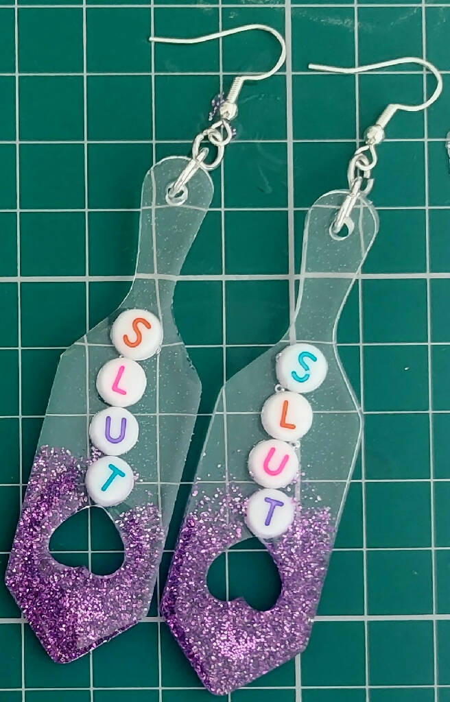 Custom Letter Large Paddle Earrings
