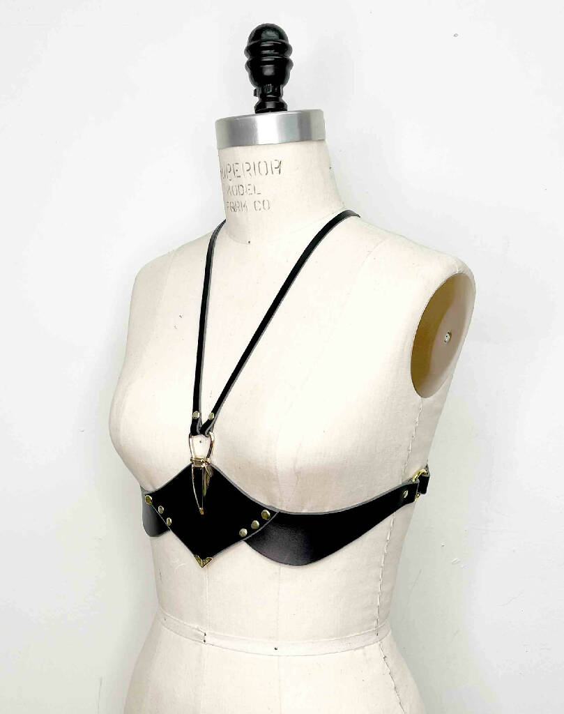 Odile Underbust Leather Harness Bra