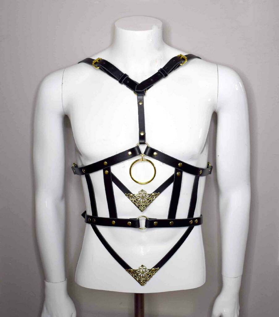 God Killer Black Leather Body Harness
