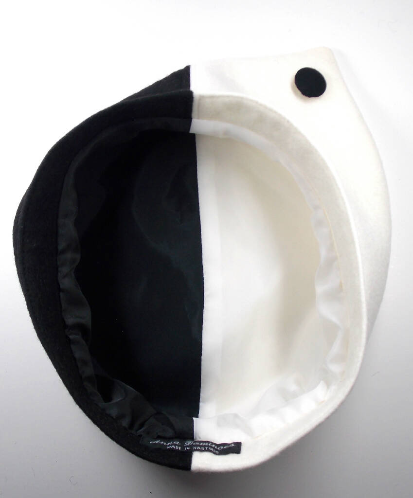 Black and White pointed felt hat, 80s style