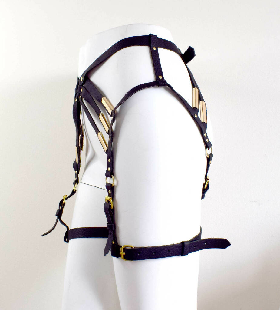 Diedre Strappy Leather Leg Harness