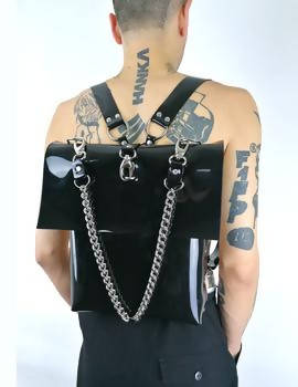 FRIGOLIN Backpack in Black PVC