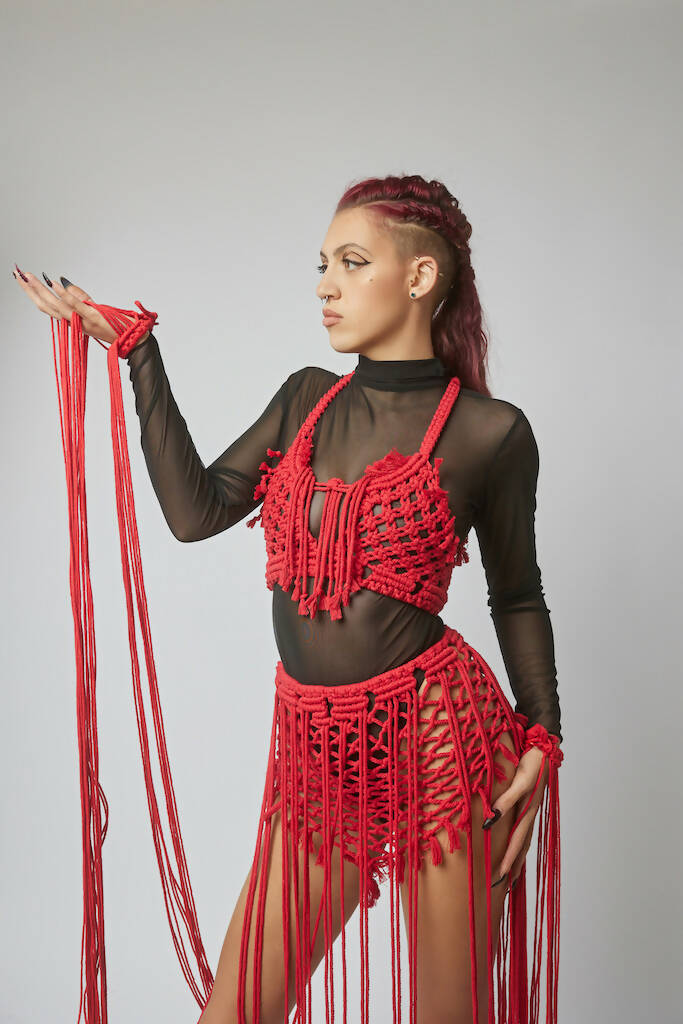Red Net Skirt / Net Top
