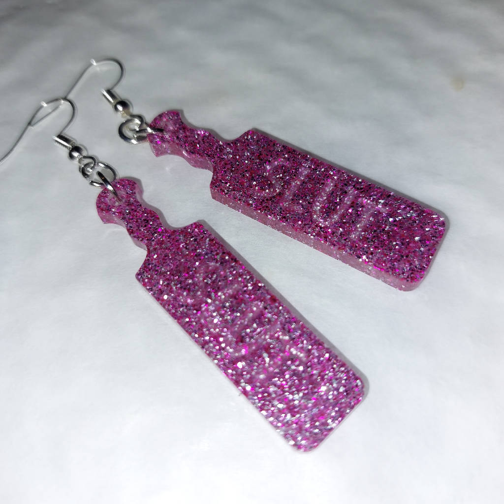 Slut Word Paddle Earrings