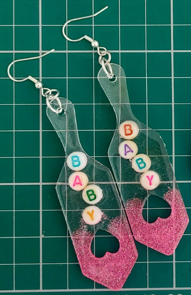 Custom Letter Large Paddle Earrings