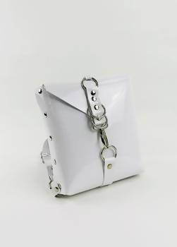 TONKA Square Backpack Bag PVC White