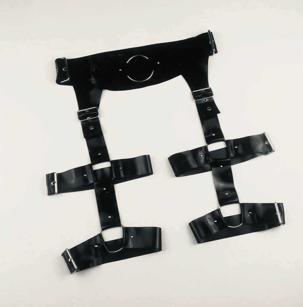 Black latex harness