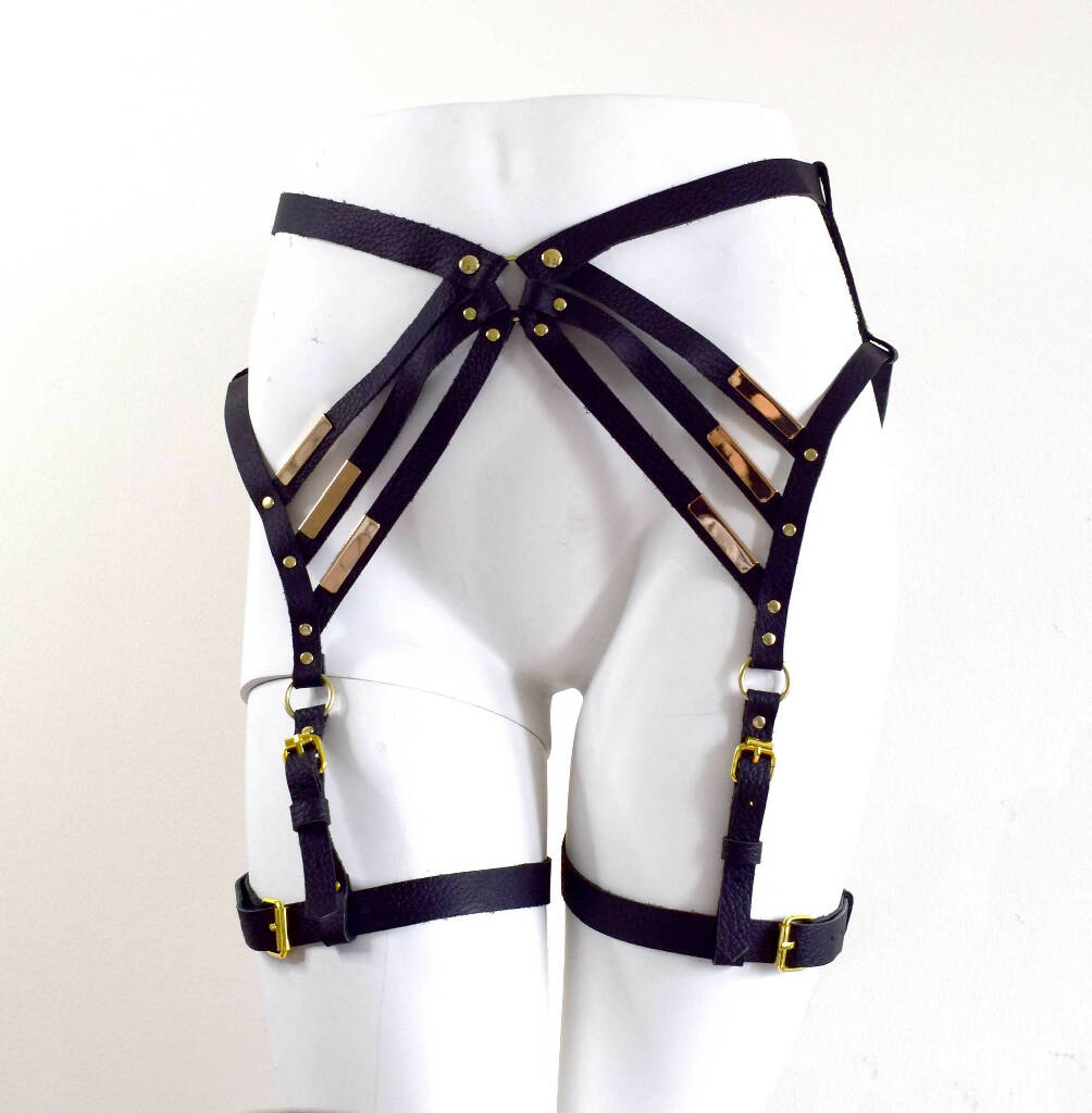 Diedre Strappy Leather Leg Harness