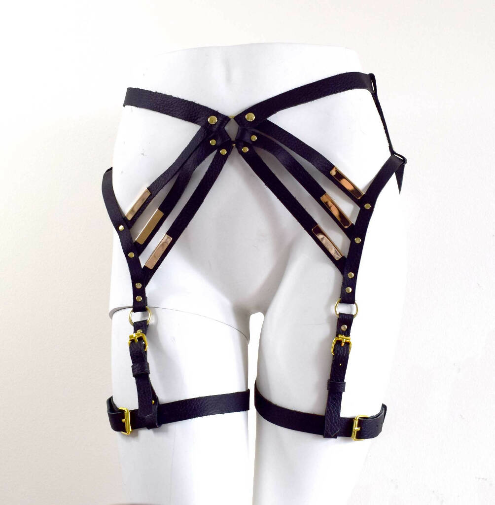 Diedre Strappy Leather Leg Harness – Charmskool Shop
