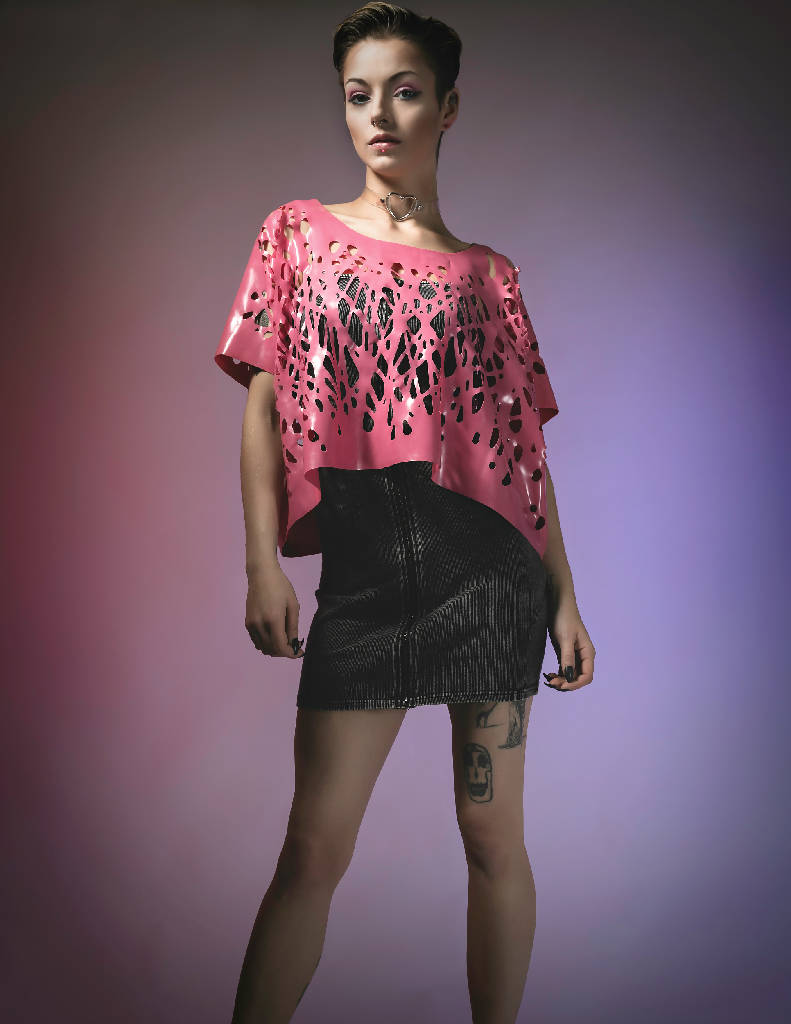 Mesh Latex Oversized Top